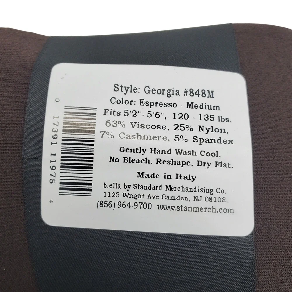 Italian Cashmere Tight Espresso Brown MEDIUM B.ella Georgia Viscose Blend NWT